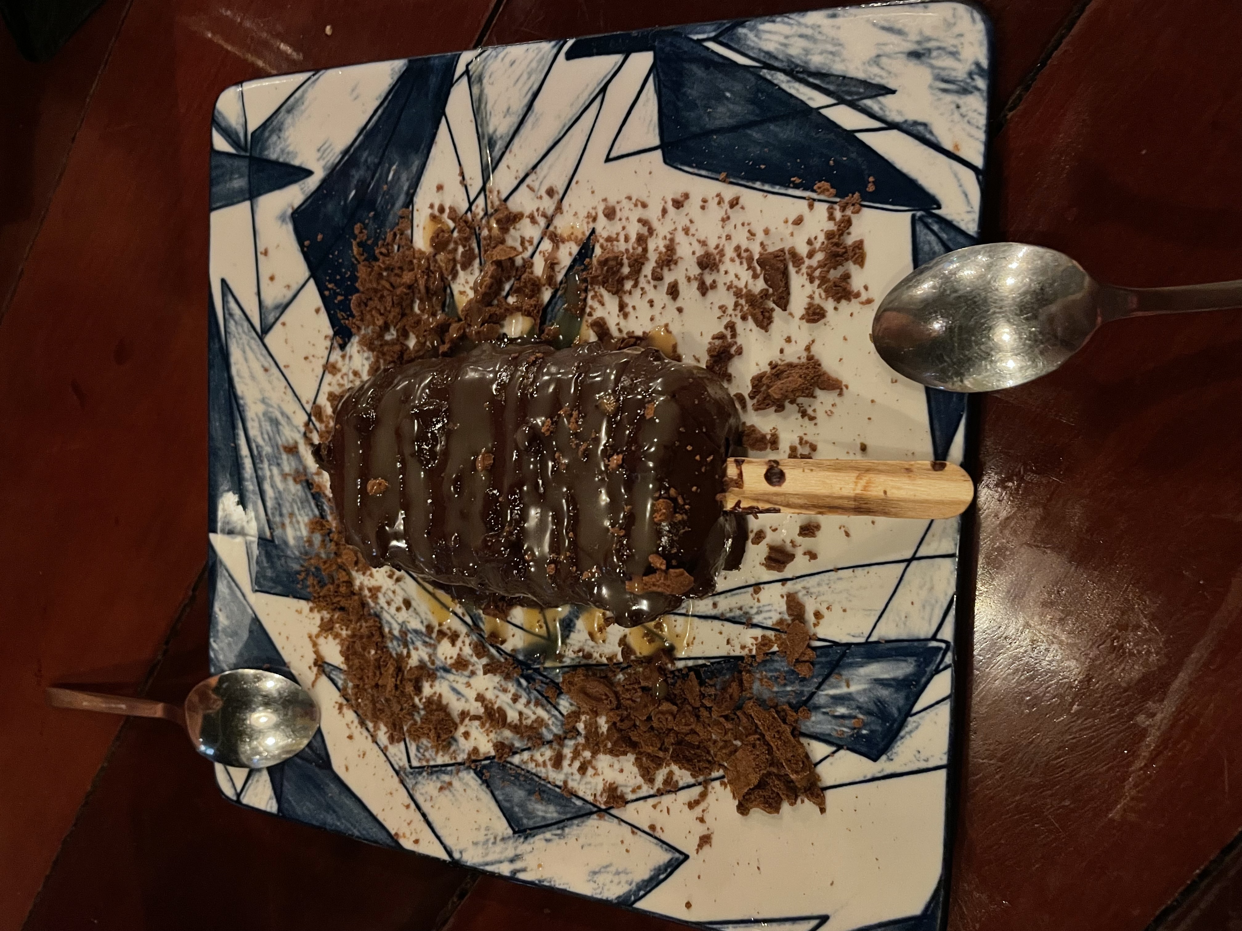 Chocolate Nutella ice cream paleta dessert at Brutto, Panama City