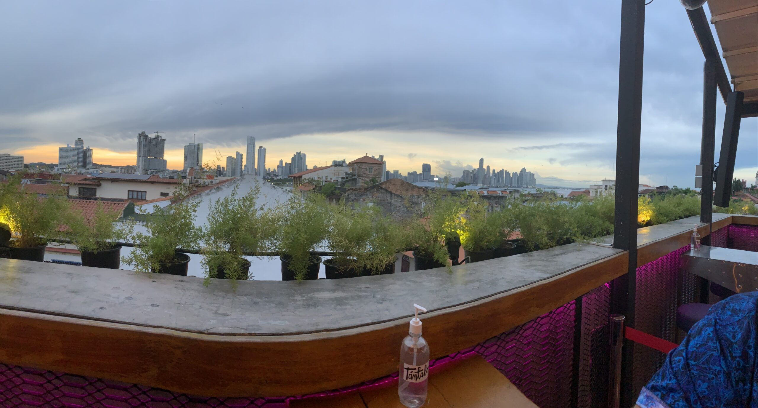 Panoramic view from Sama Sky Lounge rooftop, Panama City